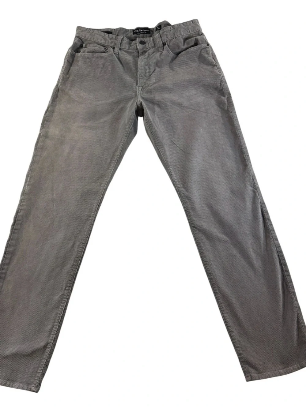 Lucky Brand 121 Slim Gray Corduroy Pants 34x32 Stretch Cord